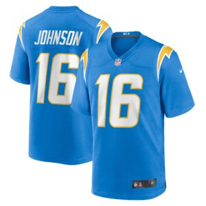 Men's Los Angeles Chargers Tyler Johnson Nike Powder Blue Team Game Jersey