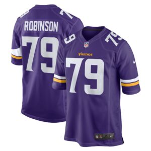 Men's Minnesota Vikings Tyrese Robinson Nike Purple Team Game Jersey