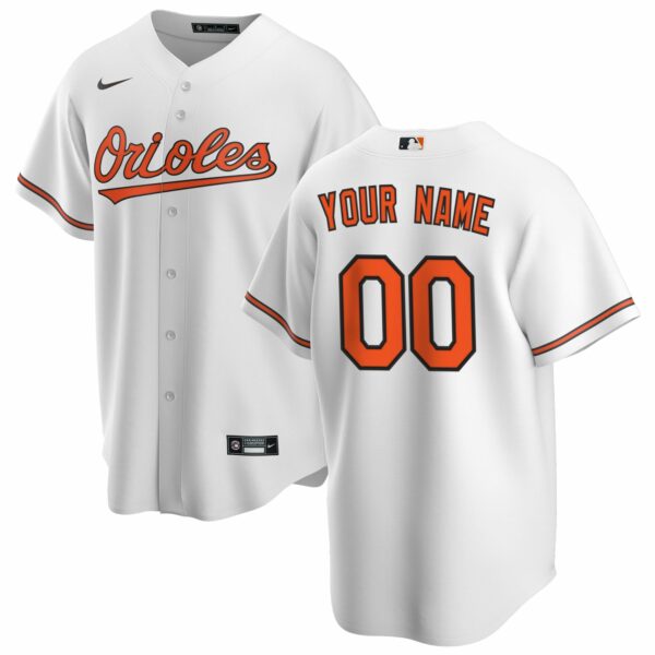 Men’s Baltimore Orioles Nike White Home Replica Custom Jersey