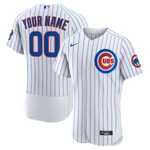 Men's Chicago Cubs Nike White Home Authentic Custom Jersey