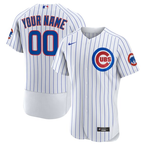 Men’s Chicago Cubs Nike White Home Authentic Custom Jersey