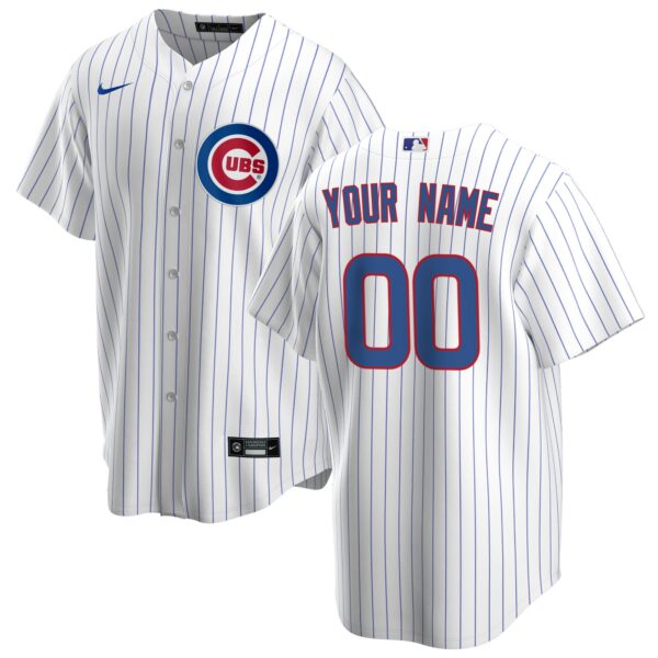 Men’s Chicago Cubs Nike White Home Replica Custom Jersey