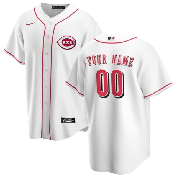 Men’s Cincinnati Reds Nike White Home Replica Custom Jersey