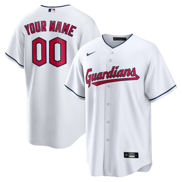 Men’s Cleveland Guardians Nike White Replica Custom Jersey