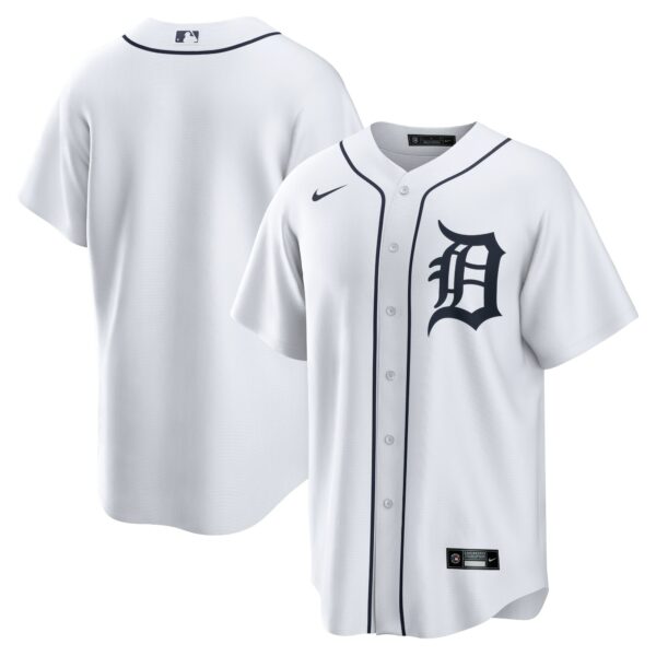 Men’s Detroit Tigers Nike White Home Blank Replica Jersey