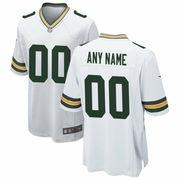 Men’s Green Bay Packers Nike White Custom Game Jersey