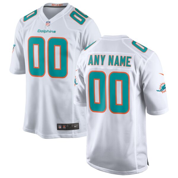 Men’s Miami Dolphins Nike White Custom Game Jersey