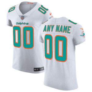 Men's Miami Dolphins Nike White Vapor Untouchable Elite Custom Jersey