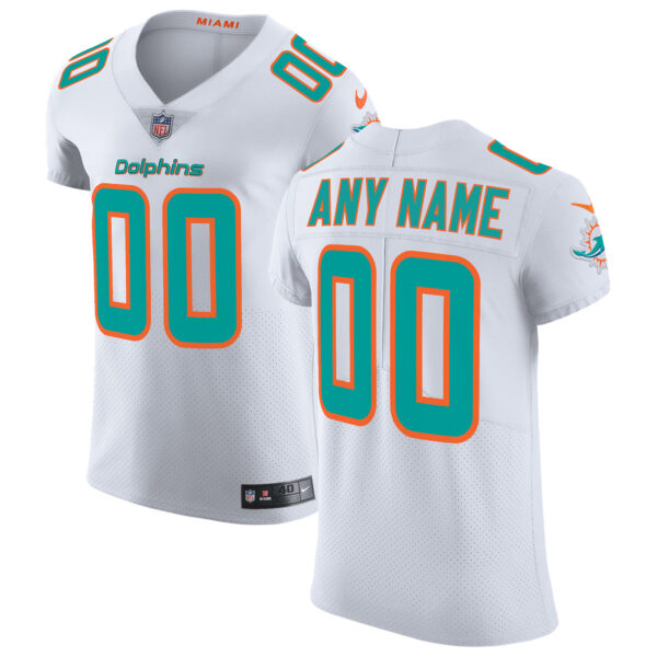 Men’s Miami Dolphins Nike White Vapor Untouchable Elite Custom Jersey