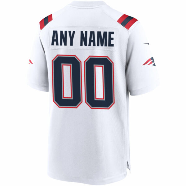 Men’s New England Patriots Nike White Custom Game Jersey