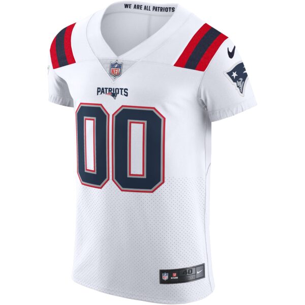 Men’s New England Patriots Nike White Vapor Elite Custom Jersey