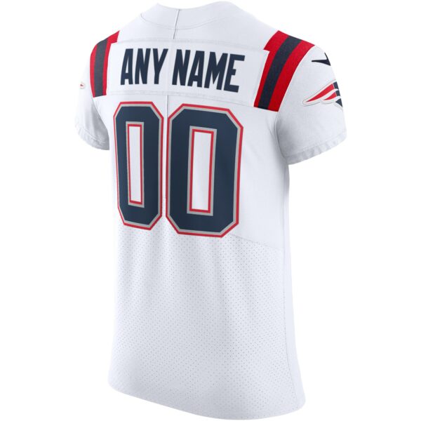 Men’s New England Patriots Nike White Vapor Elite Custom Jersey