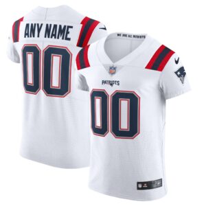 Men's New England Patriots Nike White Vapor Elite Custom Jersey