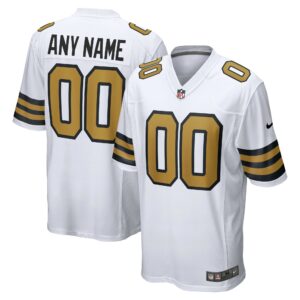 Men's New Orleans Saints Nike White Alternate Custom Game Jersey