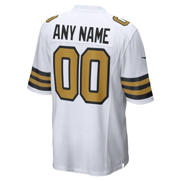 Men’s New Orleans Saints Nike White Alternate Custom Game Jersey