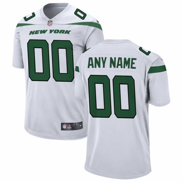 Men’s New York Jets Nike White Custom Game Jersey