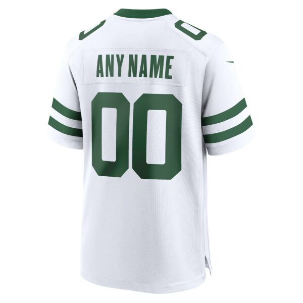 Men’s New York Jets Nike White Legacy Custom Game Jersey