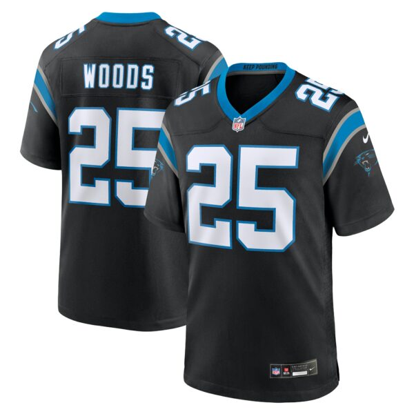 Men’s Carolina Panthers Xavier Woods Nike Black Team Game Jersey