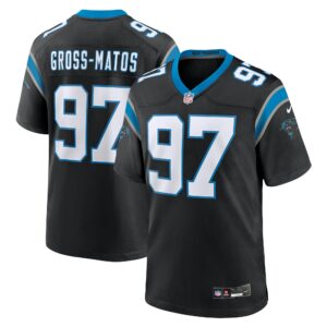 Men's Carolina Panthers Yetur Gross-Matos Nike Black Team Game Jersey