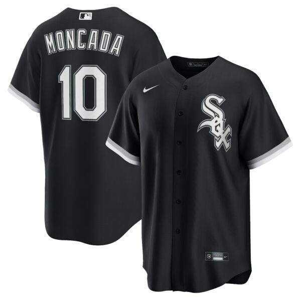 Men’s Chicago White Sox Yoan Moncada Nike Black Alternate Replica Player Name Jersey