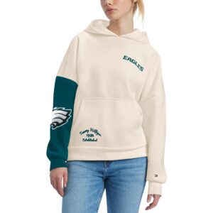 Women's Philadelphia Eagles Tommy Hilfiger Cream/Midnight Green Harriet Pullover Hoodie