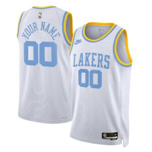 Los Angeles Lakers Nike Classic Edition Swingman Jersey 22- White/Valour Blue - Custom - Mens