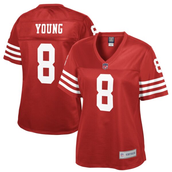 Women’s San Francisco 49ers Steve Young NFL Pro Line Scarlet Retired Player Replica Jersey