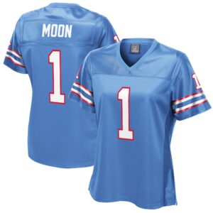 Women's Houston Oilers Warren Moon NFL Pro Line Light Blue Gridiron Classics Retired Player Replica Jersey