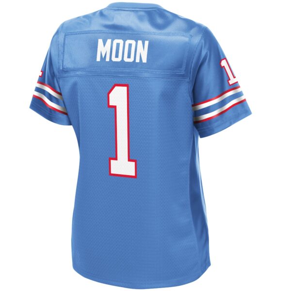 Women’s Houston Oilers Warren Moon NFL Pro Line Light Blue Gridiron Classics Retired Player Replica Jersey