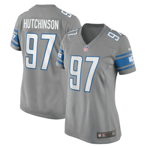 Women’s Detroit Lions Aidan Hutchinson Nike Silver Game Jersey