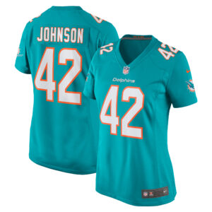 Women's Miami Dolphins Alexander Johnson Nike Aqua Game Jersey