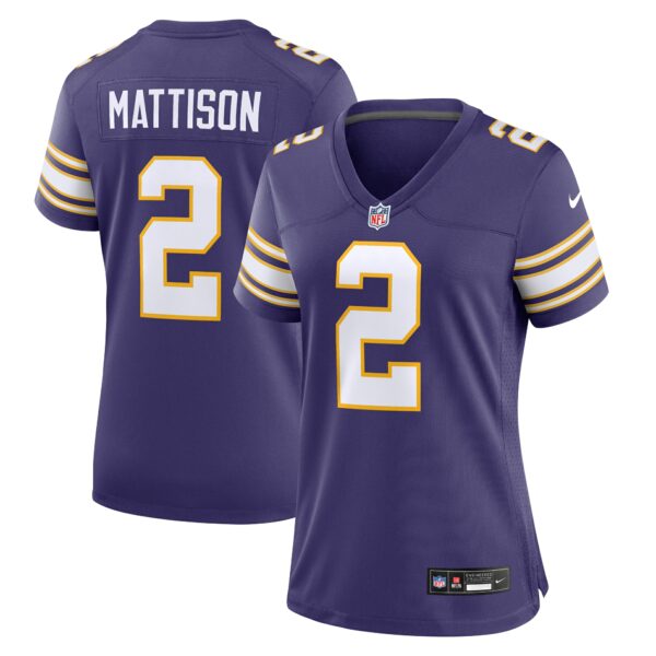 Women’s Minnesota Vikings Alexander Mattison Nike Purple Classic Player Game Jersey