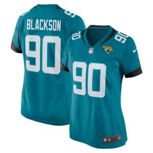 Women's Jacksonville Jaguars Angelo Blackson Nike Teal Team Game Jersey