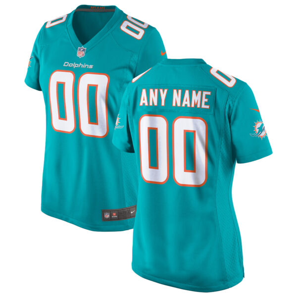 Women’s Nike Aqua Miami Dolphins Custom Game Jersey