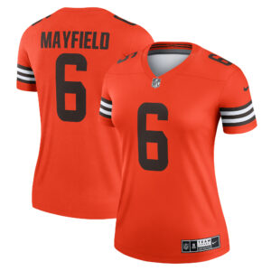 Women's Cleveland Browns Baker Mayfield Nike Orange Inverted Legend Jersey