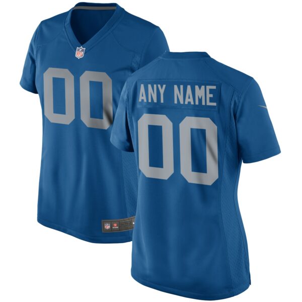 Women’s Nike Blue Detroit Lions Throwback Custom Game Jersey