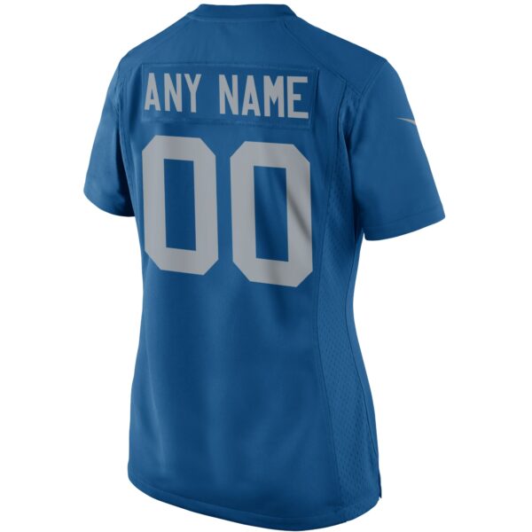 Women’s Nike Blue Detroit Lions Throwback Custom Game Jersey