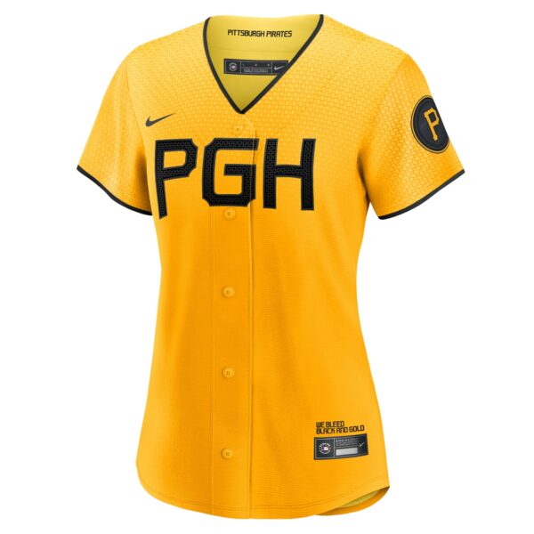 Women’s Pittsburgh Pirates Bryan Reynolds Nike Gold 2023 City Connect Replica Player Jersey