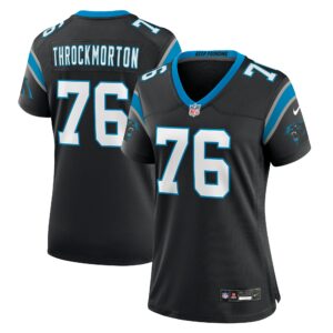 Women's Carolina Panthers Calvin Throckmorton Nike Black Team Game Jersey