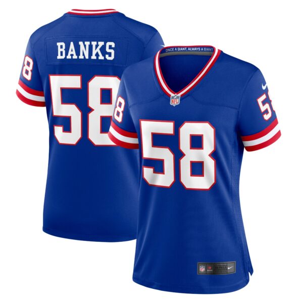 Women’s New York Giants Carl Banks Nike Royal Classic Retired Player Game Jersey