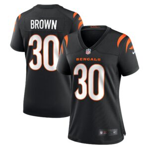 Women's Cincinnati Bengals Chase Brown Nike Black Team Game Jersey