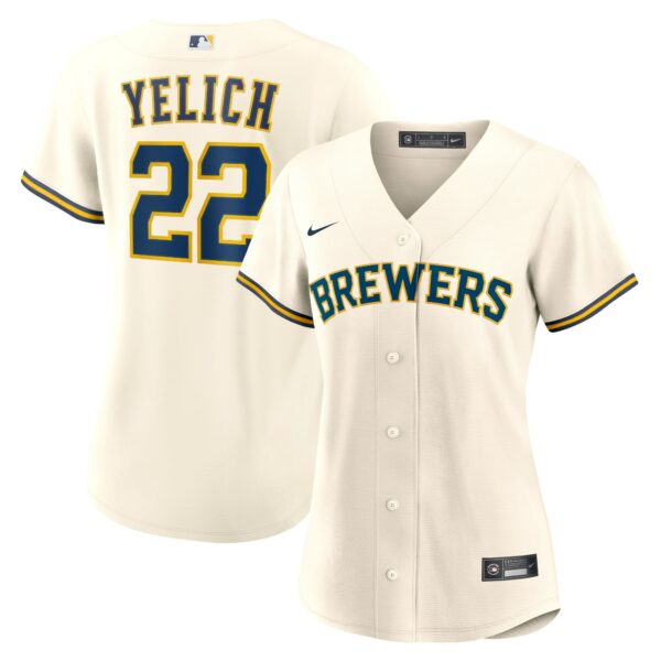 Women’s Milwaukee Brewers Christian Yelich Nike Cream Home Replica Player Jersey