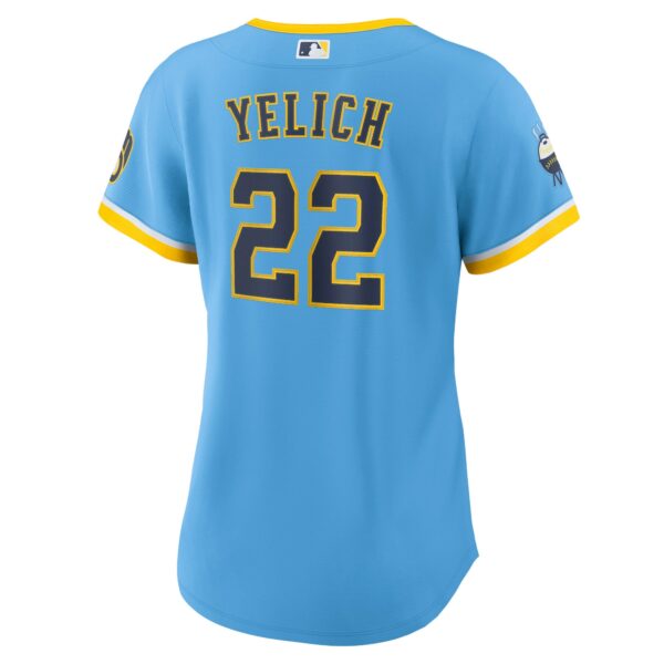 Women’s Milwaukee Brewers Christian Yelich Nike Powder Blue 2022 City Connect Replica Player Jersey