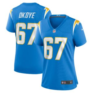 Women's Los Angeles Chargers CJ Okoye Nike Powder Blue Team Game Jersey