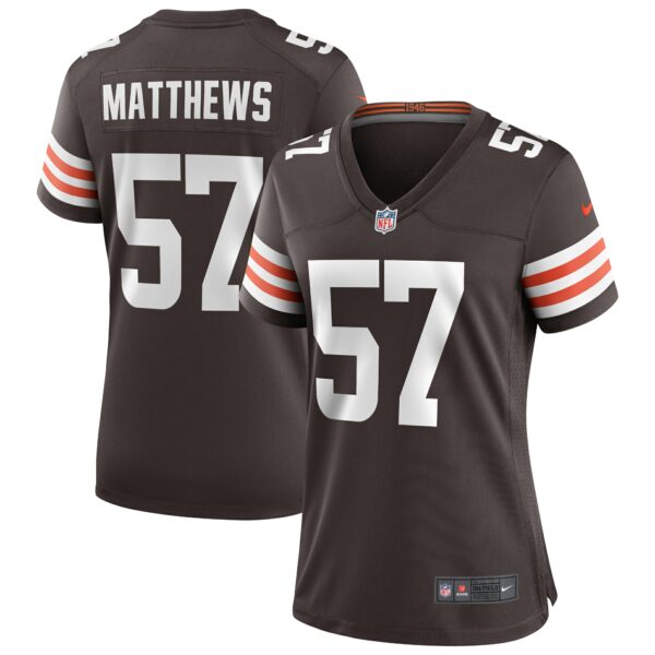 Women’s Cleveland Browns Clay Matthews Nike Brown Game Retired Player Jersey