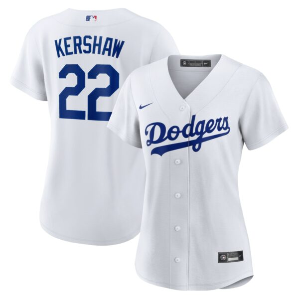 Women’s Los Angeles Dodgers Clayton Kershaw Nike White Home Replica Player Jersey