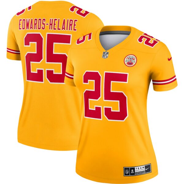 Women’s Kansas City Chiefs Clyde Edwards-Helaire Nike Gold Inverted Legend Jersey