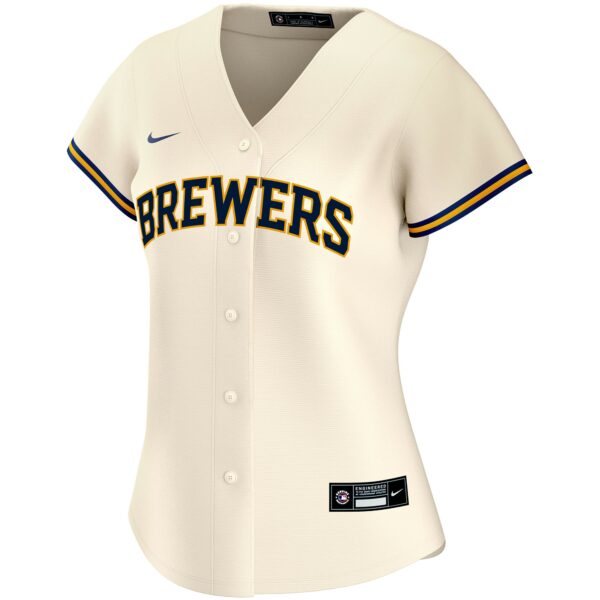 Women’s Milwaukee Brewers Nike Cream Home Replica Custom Jersey