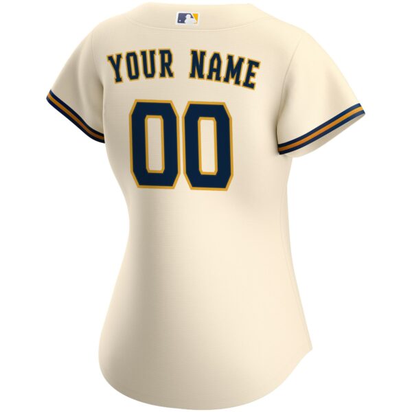 Women’s Milwaukee Brewers Nike Cream Home Replica Custom Jersey