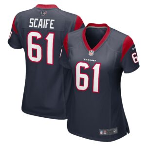 Women's Houston Texans DJ Scaife Jr Nike Navy Team Game Jersey